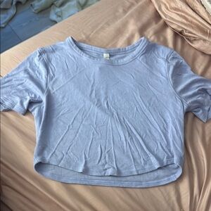 Lululemon Athletica Blue Crop Relaxed Short Sleeve Tee